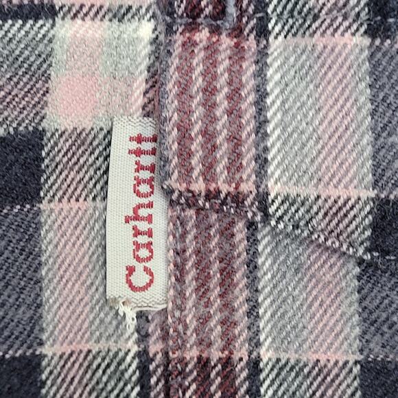 CARHARTT Western Plaid Button Shirt Womens Large 21x25 Yoke - Picture 13 of 13